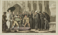 KG 2021 056
          <br/>
          Dokter Syntax bij de begrafenis van zijn vrouw (uit: Dr. Syntax in search of consolation)
          <br/>
          <em>Rowlandson, Thomas (1756-1827)</em>